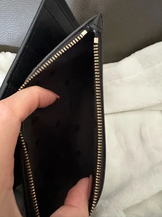 Kate Spade Leila Black Pebbled Leather Medium Universal Phone Wristlet Wallet - Picture 15 of 15